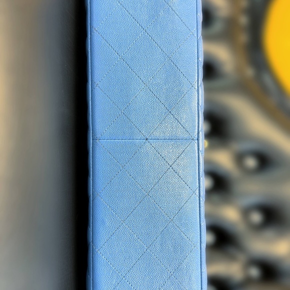 Chanel 21P Blue Caviar Quilted Jumbo Large Classic Double Flap bag & tag - Picture 8 of 16